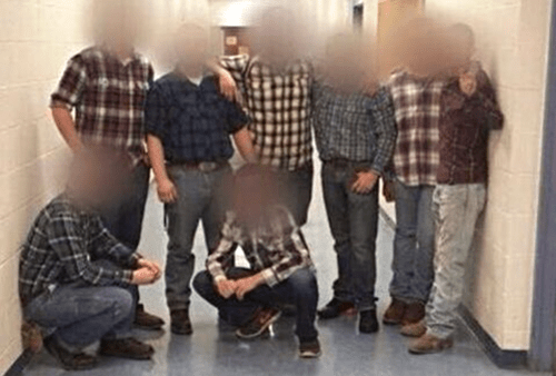 In an expression of support for "Anti-Gay Day" at McGuffy High School, some students wore flannel.