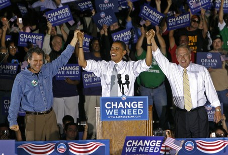 Barack Obama, Sherrod Brown, Ted Strickland