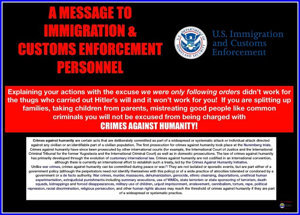 A message for ICE personnel